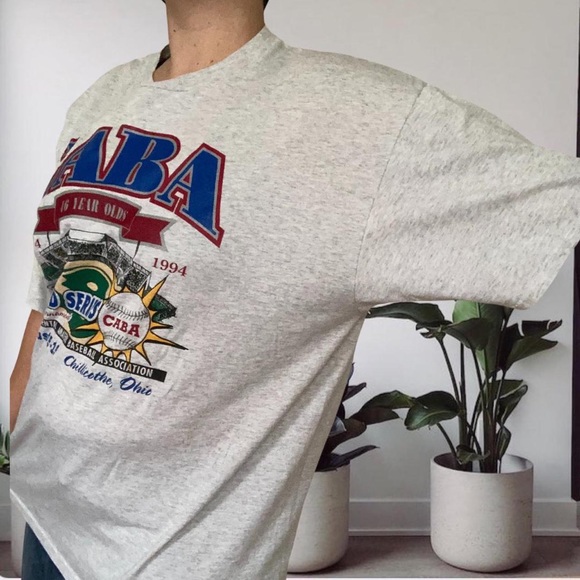 Vintage 1994 CABA Single Stitch Made in USA Baseball Graphic Tee 2X - Picture 3 of 8